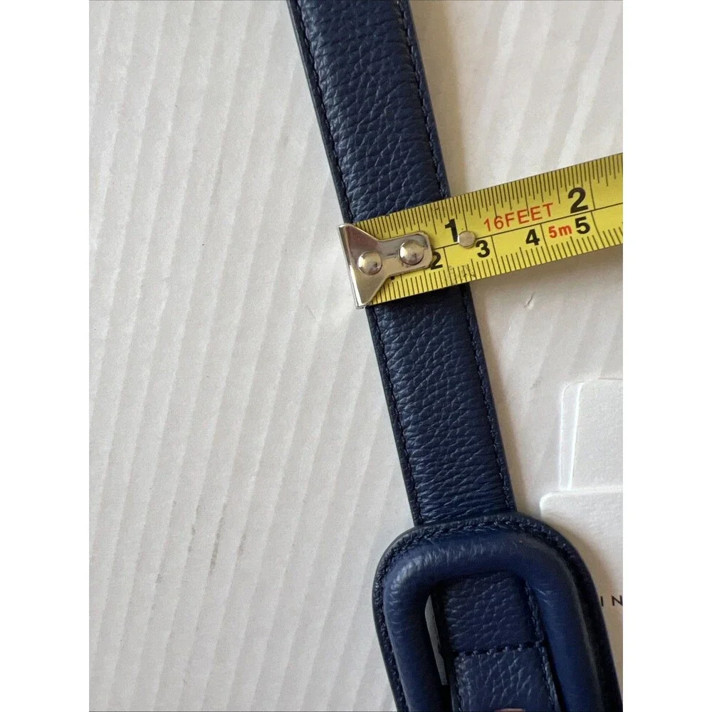 Veronica Beard/GAVAZZENI Leather Belt 90/M Lavanda Navy Blue Made in Italy NWT